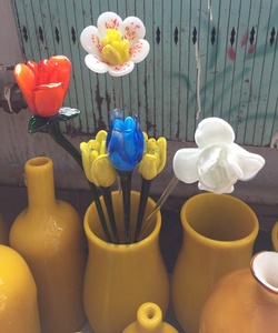 งานศิลปะแก้วโลตัสระดับพรีเมียมเป่าด้วยมือ งานฝีมือแก้วสีสันสดใสสำหรับตกแต่งสวน - Product Image 5