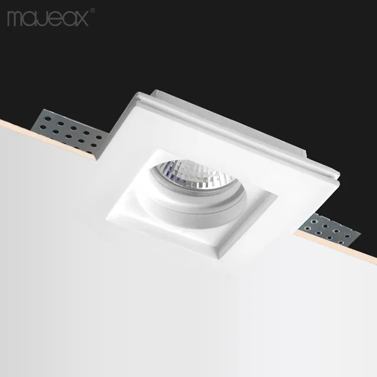 Majeax Plâtre de gypse d'intérieur fait à la main Carré Petite taille Spot de plafond éblouissant Spot LED encastré Spot