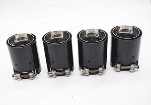 4 pièces/ensemble <span class=keywords><strong>M2</strong></span> M3 M4 M5 Embout d'échappement Embout de silencieux Acier inoxydable Fibre de carbone Style MP pour BMW - Product Image 4