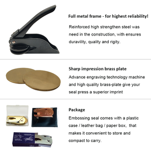 Black Stainless Steel China <strong>Leather</strong> Embossing <strong>Stamp</strong> for Office - Product Image 5