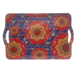Cheap Rectangle Custom Printing Reusable plastic Ramadan promotion tray plastic food tray plastic serving tray