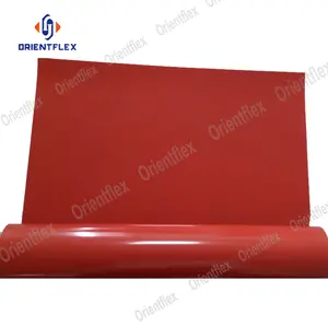 Buy-Lámina de goma de silicona roja de alta temperatura, naranja, resistente al calor, fina, 0,5mm de grosor