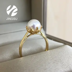 Zhuakoya — perle de culture avec un anneau en or 18 carats, design traditionnel