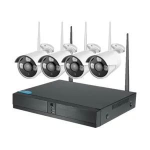 Nieuwe 4 Kanaals Hd Nvr Kit 5mp Bullet Ip Camera Draadloos Cctv Systeem