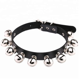<span class=keywords><strong>Collana</strong></span> Harajuku Pet armony Bells in pelle PU girocollo Cosplay colletto con fibbia in metallo - Product Image 2