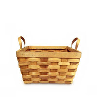 Panier de rangement en rotin carré, caisson écologique en bois naturel, avec anse, bon marché, pour les aliments, le pain, les fruits, et articles divers, 1 pièce