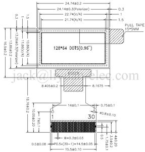 0.96 किया सफेद 12864 128x64 0.5mm fp35707 sd1315 0.96 इंच माइक्रो-ल्ड डिस्प्ले स्क्रीन 30पिन कनेक्शन - Product Image 2