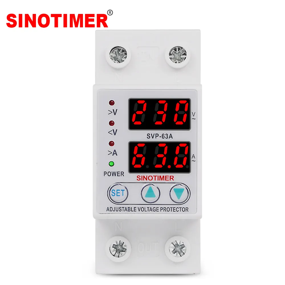 Smart Automatic Over/Under Voltage Protection with Auto Re-Connect LED Display Single Phase Voltage Protector for home