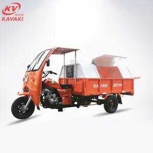 300CC motorized gas powered cargo tricycle with closed cabin/ van cargo tricycle/scooter/three wheel motorcycle for adult