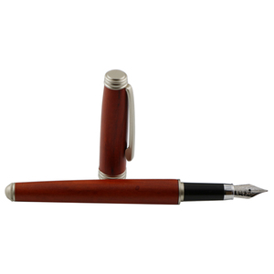 Kits de pluma cromada chapada en cartucho de tinta suave, pluma estilográfica de caligrafía elegante torneado de madera, pluma estilográfica ecológica hecha a mano de madera - Product Image 1