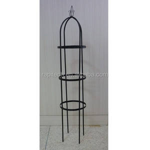 Obelisco Decorativo de Jardín de Alambre Verde Oscuro de 1.5 m de Altura con 3 Anillos - Product Image 4