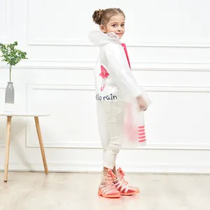 Waterdichte Luxe Kinderen Mooie Roze Cartoon Pvc Ondoordringbare Regenkleding Kids/Meisjes Regenjas