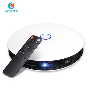 WESOPRO Proyektor Video 3D Teater Rumah, Proyektor Video 3D 1080P HD Jepang AV Android 6.0 DLP Real 220 ANSI Lumens IPTV 4K Cerdas