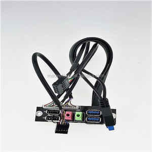 Dual USB3.0+USB2.0+HD <span class=keywords><strong>Audio</strong></span> I/O Panel Case Bảng điều khiển phía trước gắn bo mạch chủ cho máy tính, máy chơi game, máy tính xách tay - Product Image 3