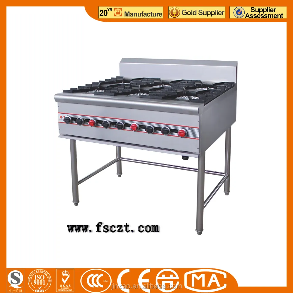 Jinzao OFP-6D(S)-N Chinese Restaurant Klei Pot Kachel 6-Head Pot Brander Kachel Commerciële Gebruik Cooktops/Fornuizen Groen Keuken