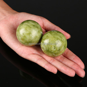 Venta al por mayor de pelotas de ejercicio de mano de jade natural, par de bolas Baoding chinas tradicionales para aliviar el estrés, Meditación de fuerza de dedo - Product Image 2