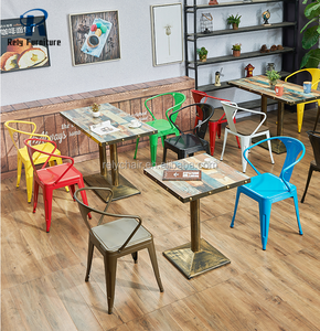 Foshan mobili in ferro acciaio metallo ristorante sedia del caffè fast food cafe tavolo e sedia - Product Image 3
