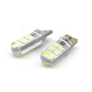 Silikon T10 LED araba ışıkları T10 w5w 194 168 CANBUS 2835 12SMD araç aydınlatma sistemi,