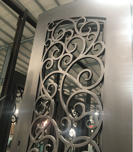 Forjado a mano de hierro forjado <span class=keywords><strong>puerta</strong></span> de entrada con vidrio templado de ventana - Product Image 2