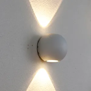 Современный новый круглый настенный светильник IP65 Водонепроницаемый декоративный 2*3 Вт вверх вниз светодиодный настенный светильник для улицы