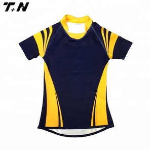 Bonne Réputation mode personnalisée logo coton tissu rayé jaune et noir rugby chemise - Product Image 4