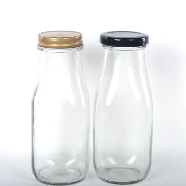 500ml Clear Glass Food Grade Milk Juice Water Glass Bottle Storage Bottle