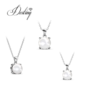 Ultima collana di perle a forma di ragazza impreziosita da <span class=keywords><strong>Swarovski</strong></span> perla argento Sterling/ottone Daisini ciondolo su misura per regalo - Product Image 6