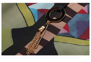 Autumn 2019 Runway Vintage <strong>Dress</strong> Women <strong>With</strong> Geometric Print <strong>Chiffon</strong> Loose <strong>Dresses</strong> Plus Size <strong>Midi</strong> Apparel Best Seller - Product Image 5