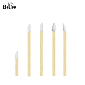 Belifa custom eco friendly long or short mini disposable bamboo handle lip gloss wand lipgloss wand