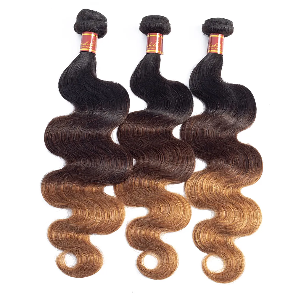 100% Unprocessed from 1 Donor No Tangle No Shed Ombre Body Wave Bundles Virgin Peruvian Hair