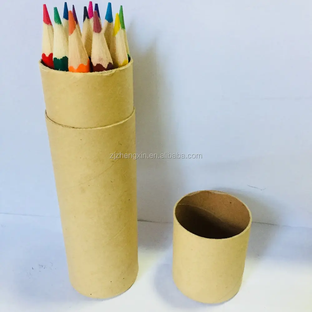 チューブボックス三角色鉛筆の木製色鉛筆