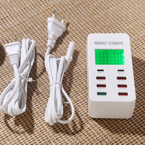 Chargeur mural <span class=keywords><strong>USB</strong></span> multiple 8 ports avec affichage schématique <span class=keywords><strong>5V</strong></span> 8A Chargeur mural <span class=keywords><strong>USB</strong></span> pour iPhone iPad Samsung Galaxy Pad - Product Image 4