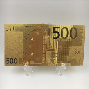 <span class=keywords><strong>24K</strong></span>金箔ユーロ500紙幣新年ギフト用プラスチックスタンド付き - Product Image 3