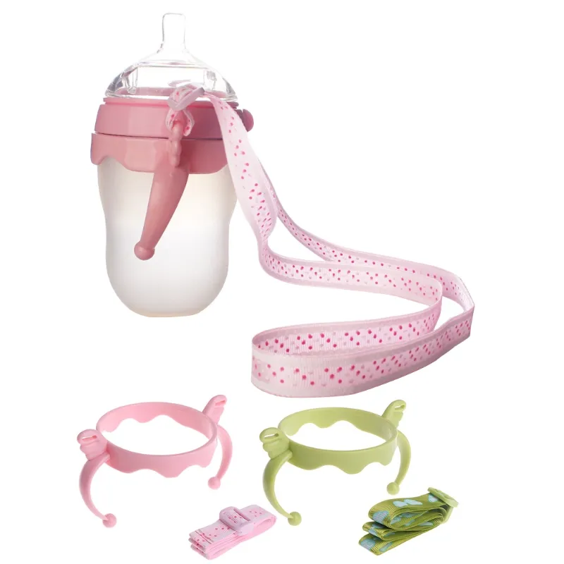 Alimentazione del bambino Bottiglia di Maniglie In Plastica Anti-perso Strap Holder per Comotomo maniglia bottiglia Angelo maniglia Ala grip