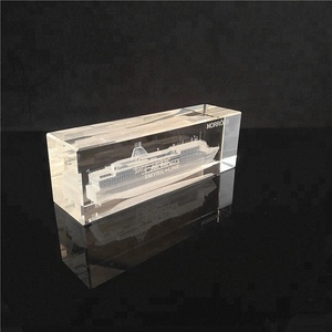 Diseño moderno 3D láser cubo de cristal nave cristal grabado láser bloque cubo con el mejor precio - Product Image 2