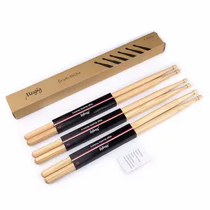 Custom Logo Hickory Hout Drumsticks Met Nylon Tips 5a En 7a Maten Esdoorn Drumsticks Voor Instrumenten Tas Inbegrepen