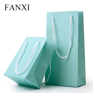 FANXI çin toptan özel fabrika yeşil deri fantezi kağıt el çantaları mücevher ve hediyeler ambalaj kağıdı hediye keseleri - Product Image 6