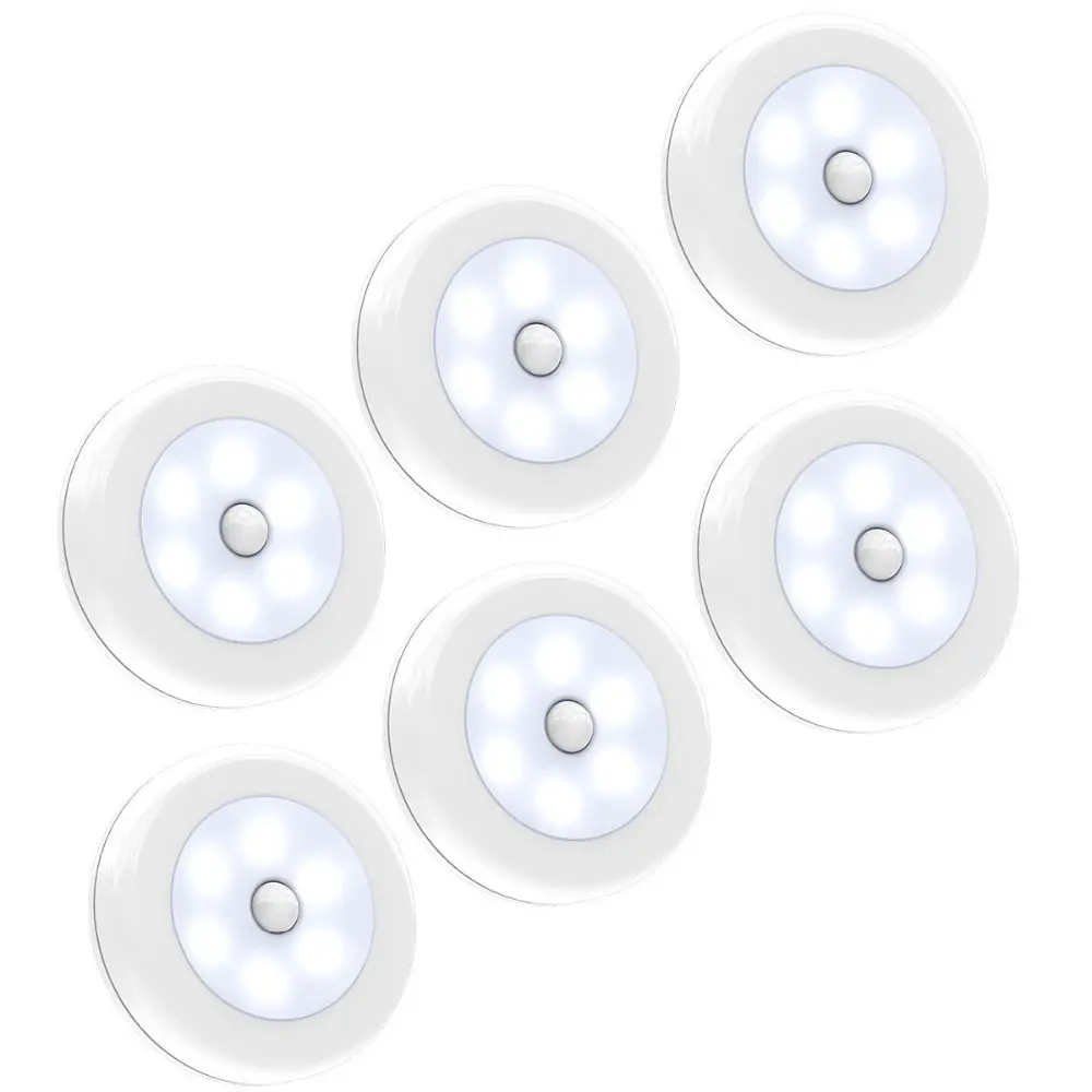 Motion Sensor Battery Power LED Night Light Step Stair Closet Lights Under Cabinet Lighting Stick Anywhere