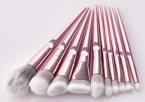 Juego de brochas de maquillaje de 10 piezas mojadas y salvajes con logotipo personalizado color rosa - Product Image 5