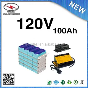 120V 100Ah Lifepo4 Battery Pack con EMUS BMS ED IL Caricatore