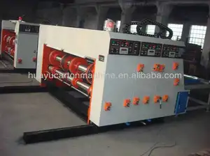 La serie hy-a semi- auto caja de cartón corrugado impresora flexográfica slotter machine