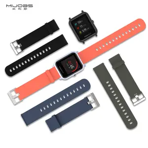 20mm खेल सिलिकॉन कलाई का पट्टा के लिए Xiaomi Huami Amazfit बीप बिट गति लाइट युवा स्मार्ट घड़ी प्रतिस्थापन बैंड Smartwatch