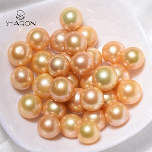 Perlas doradas Edison sueltas redondas cultivadas en agua dulce, 12-16mm A + - Product Image 6