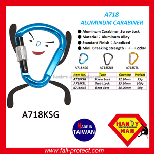 D Shaped Safe Rescue Hook Anodized Colorful Climbing Aluminum Carabiner for Outdoor Sports - Product Image 2