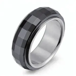 Latest Design Men Ceramic rings Black Ceramic Jewelry Ring