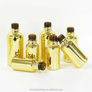 Lusso 50ml 100ml bottiglia di tappo a vite in alluminio placcato oro giallo 10ml 15ml 20ml 30ml bottiglia di olio essenziale di vetro oro - Product Image 2