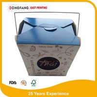 Boîte d'emballage pour pâtes en carton blanc de qualité alimentaire, boîte alimentaire en papier jetable personnalisée avec revêtement PE et poignée