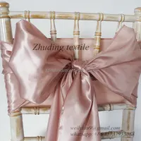 Shaoxing zhuding textile-faja para silla de satén, oro rosa