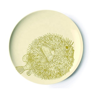 De impresión personalizado barato océano de placa <span class=keywords><strong>Serie</strong></span> eco caballo de mar de melamina de sealife ensalada placa OEM cena de melamina placas en línea - Product Image 3