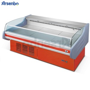 Phía trước nâng lên cửa siêu thị lạnh <span class=keywords><strong>Deli</strong></span> nóng/lạnh hiển thị thực phẩm Trường hợp với ánh sáng dẫn - Product Image 3